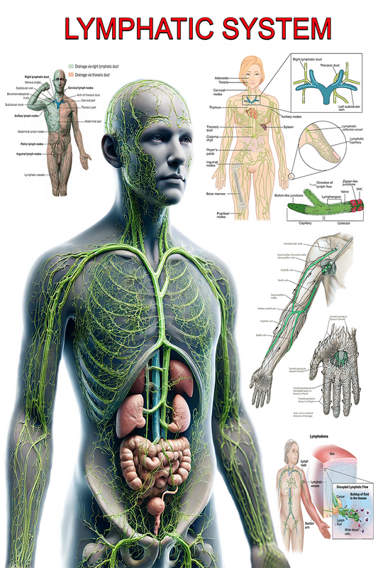 Lymphatic System Poster: Comprehensive Overview with Anatomy  and Common Conditions - High-Resolution PDF | Ready-to-Print Poster